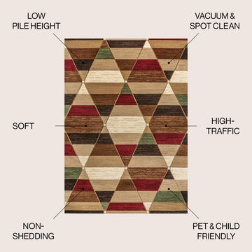 Kehoe Retro Diamonds Geometric Area Rug
